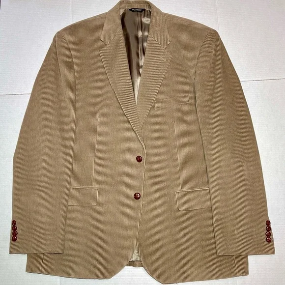 Lauren Ralph Lauren Blazer Size 44L Brown Corduroy 100% Cotton Jacket - Picture 2 of 11